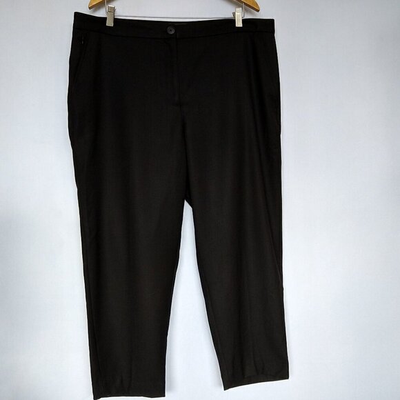 Away The Laid Back Trouser Black Cropped Travel Pants Size 16 New NWT - Picture 1 of 5
